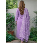Lavender Chanderi Silk  Salwar Suit set