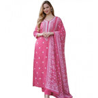 Pink Straight-Fit Salwar Suit