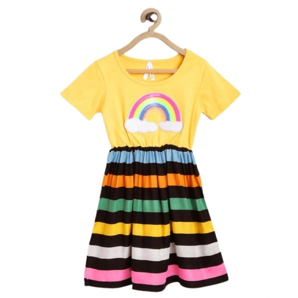 Striped Cotton Short Sleeve Dress
