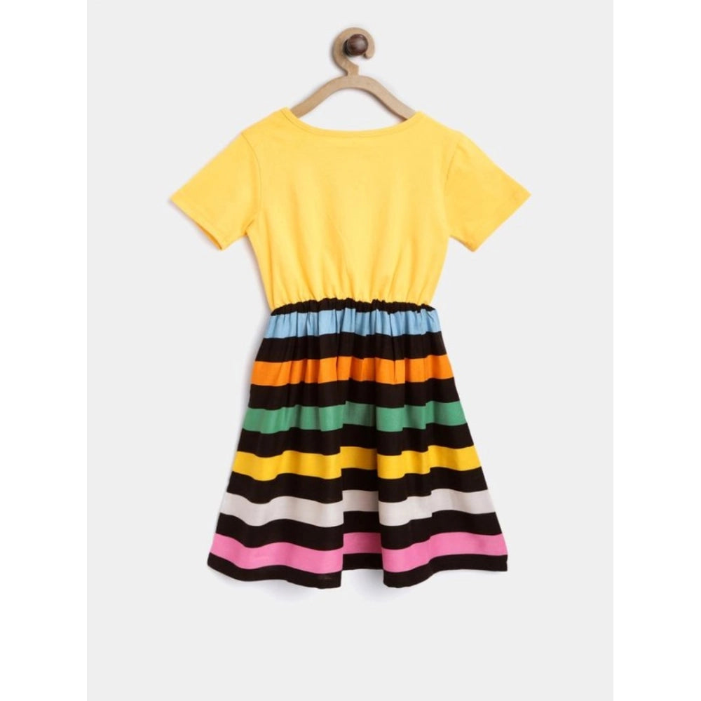 Striped Cotton Short Sleeve Dress