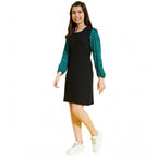Black & Green Printed Dress
