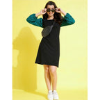 Black & Green Printed Dress