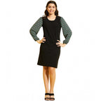 Olive & Black Printed Dress