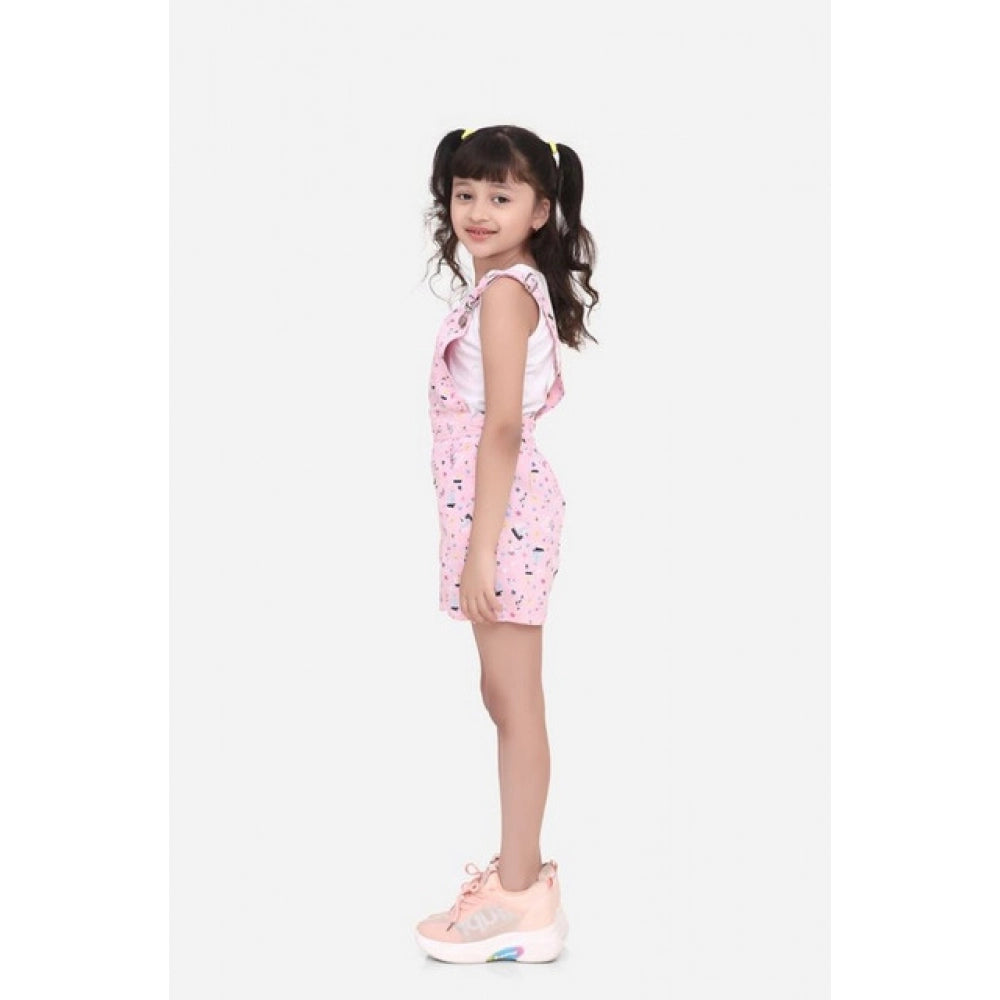 Printed Cotton Sleeveless Dungaree