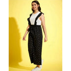 Cotton Printed Dungaree (Black-White)
