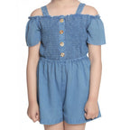 Rayon Solid Sleeveless Jumpsuit (Blue)