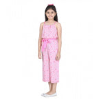 Flamingo Print Sleeveless Jumpsuit (Pink)