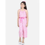 Flamingo Print Sleeveless Jumpsuit (Pink)