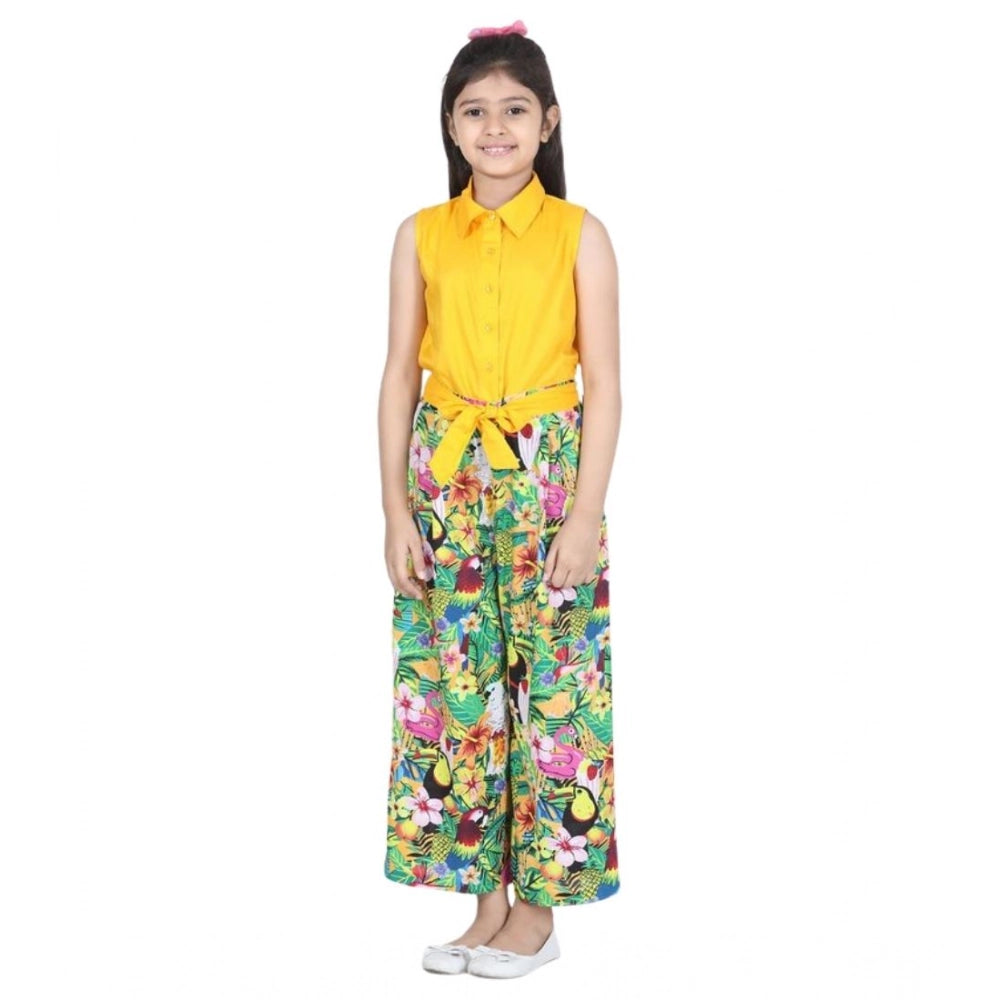 Rayon Flamingo Print Sleeveless Jumpsuit