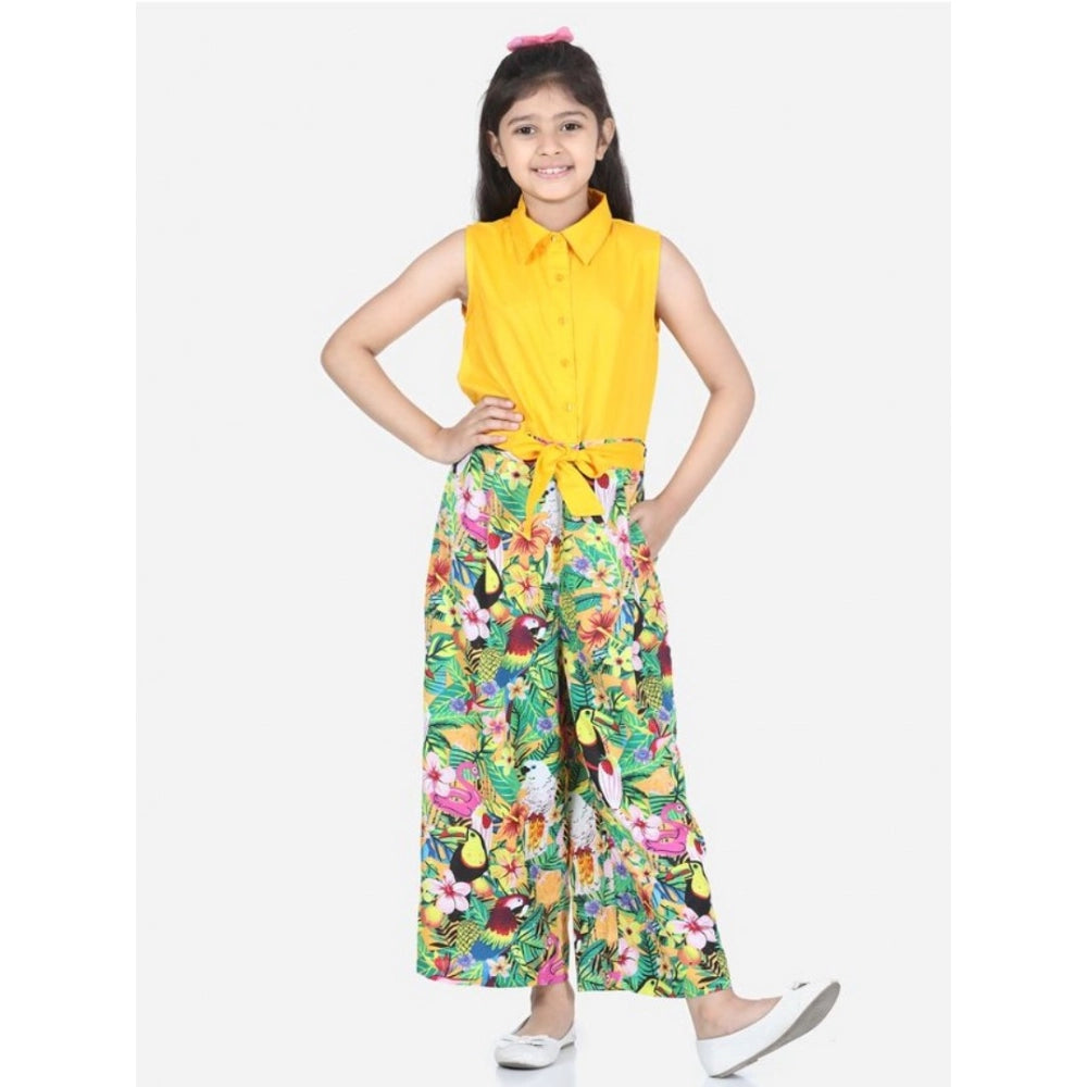 Rayon Flamingo Print Sleeveless Jumpsuit