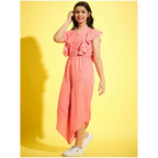 Pink Floral Sleeveless Jumpsuit