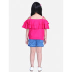 Cold Shoulder Top with Shorts