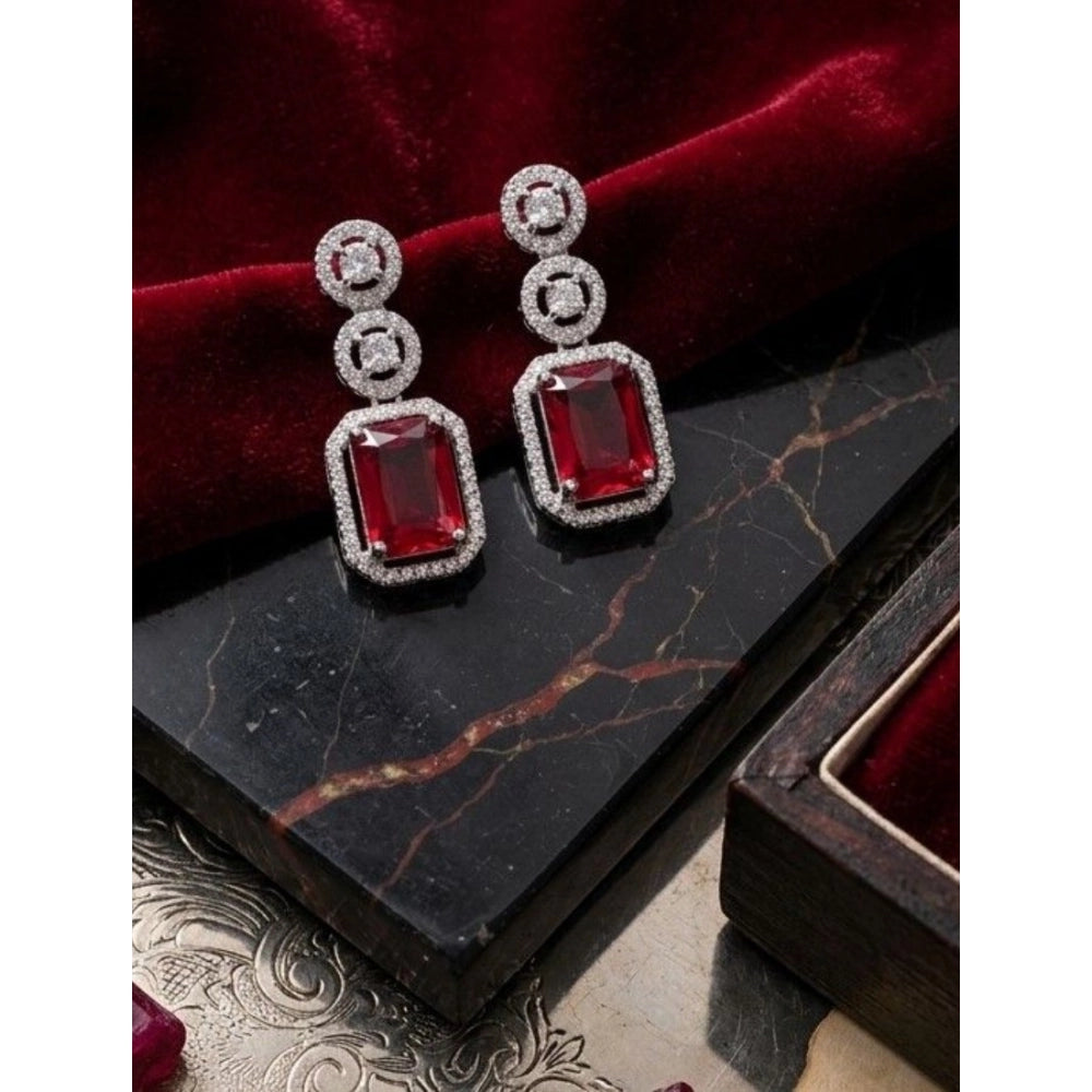 Crimson Red Drop Earrings