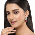 Crimson Red Drop Earrings