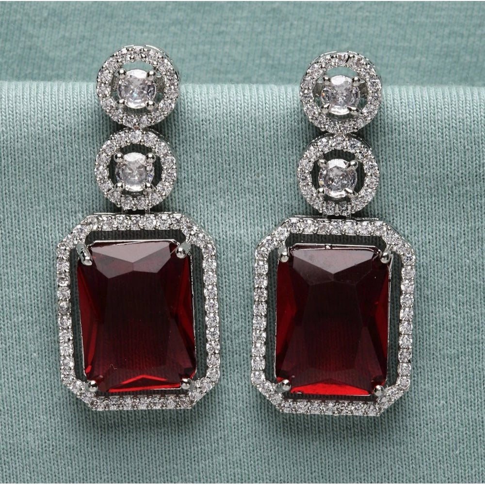 Crimson Red Drop Earrings