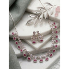 Ruby-Rose Halo Necklace Set