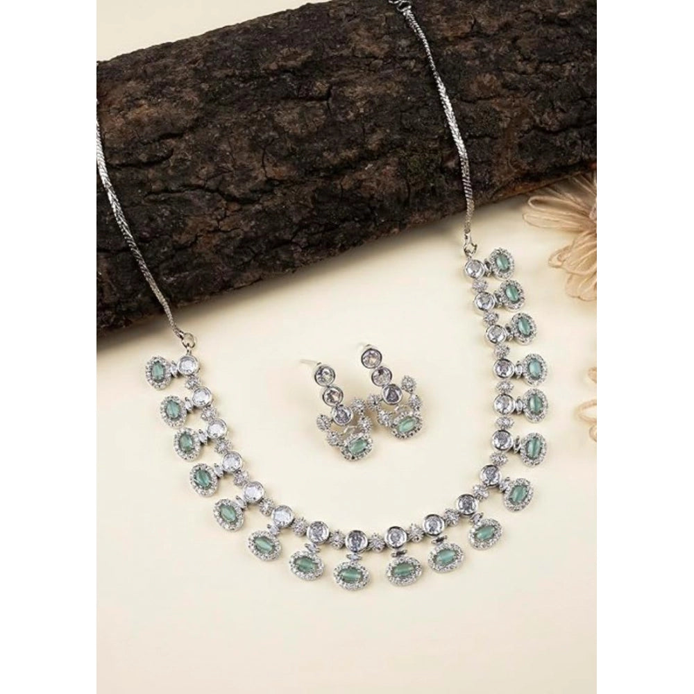 Mint Halo Drop Necklace Set