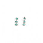 Teal Cushion Halo Necklace Set