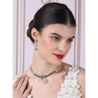 Green Silver Necklace Set