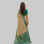 Lightweight Beige & Teal Woven Printed Saree