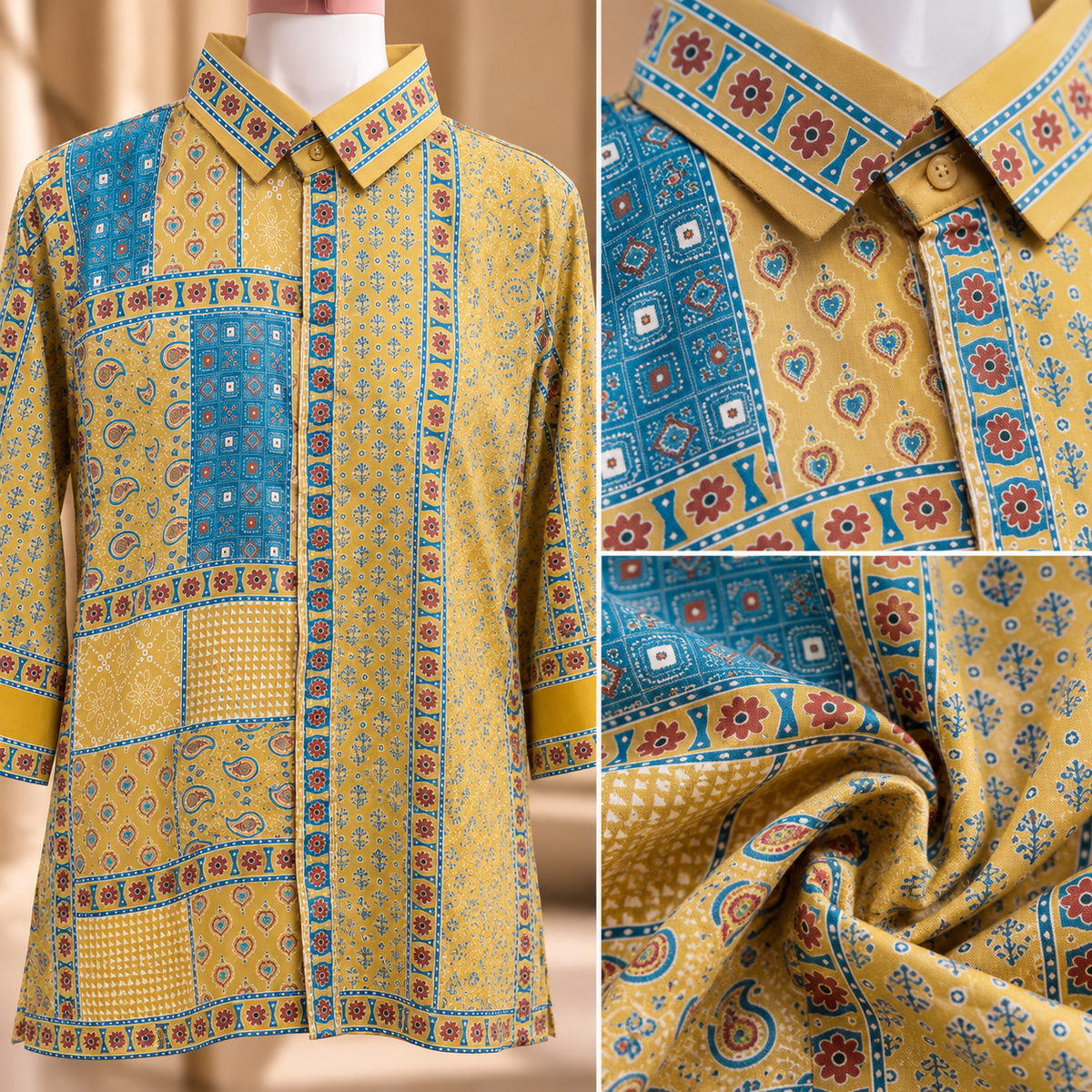 Mehndi Printed Crepe Shirt