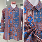 Blue Printed Crepe Shirt