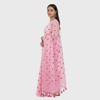 Blush Pink Linen Saree