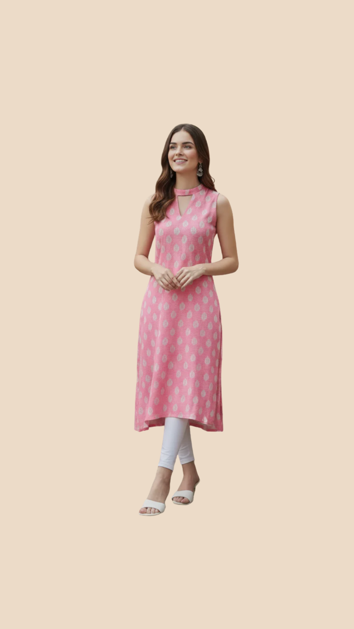 Pink Printed Kurta