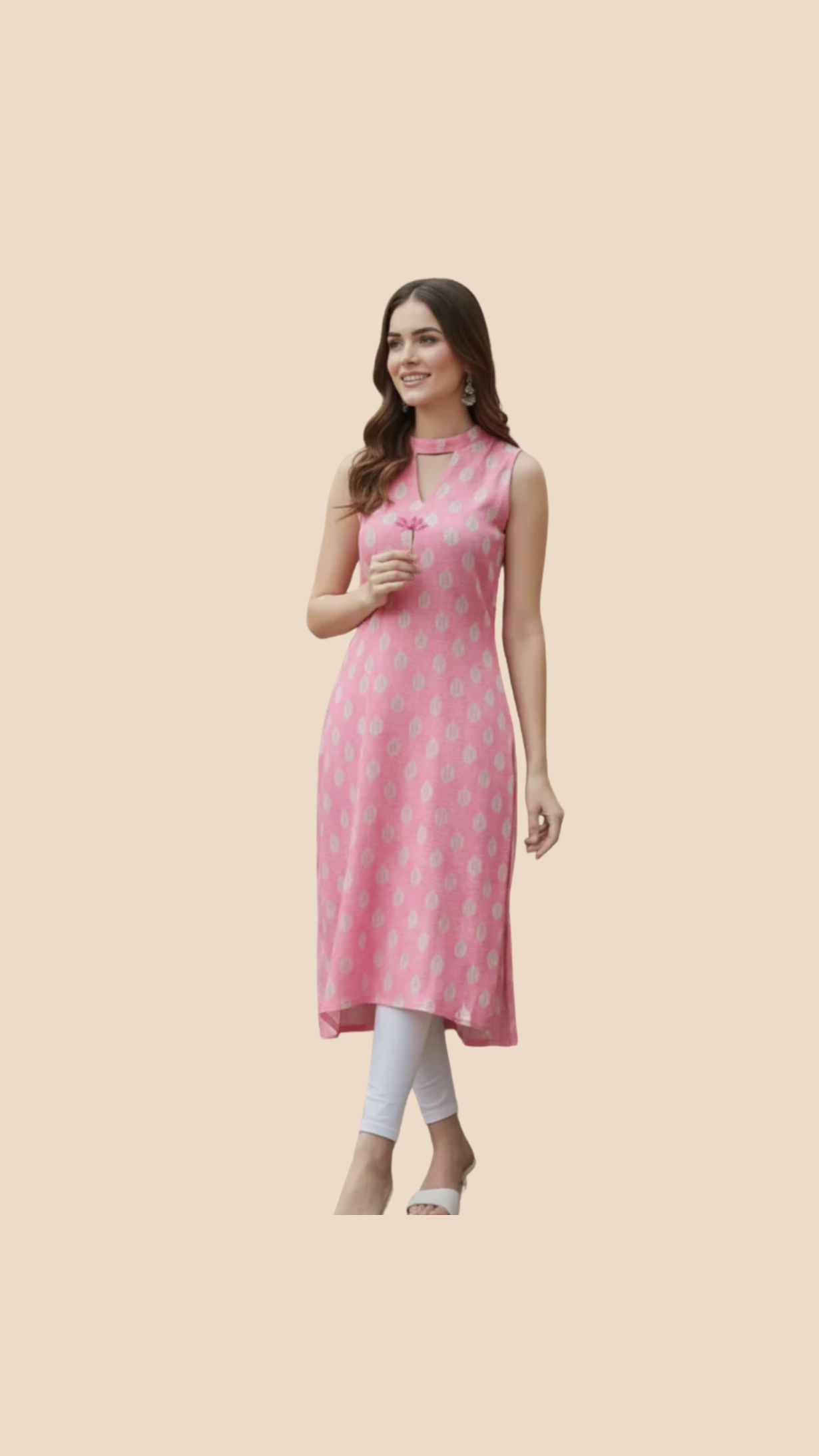 Pink Printed Kurta