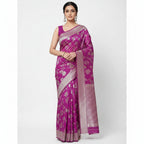 Purple Silk Printed Saree