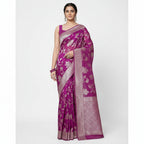 Purple Silk Printed Saree