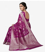 Purple Silk Printed Saree