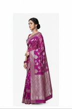 Purple Silk Printed Saree