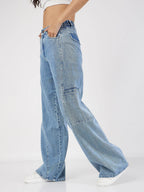 Paneled Relaxed Fit Utility Jeans