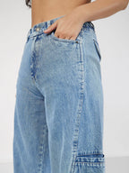 Paneled Relaxed Fit Utility Jeans