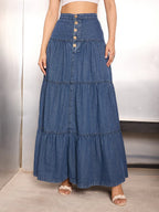 Peasant style denim skirt
