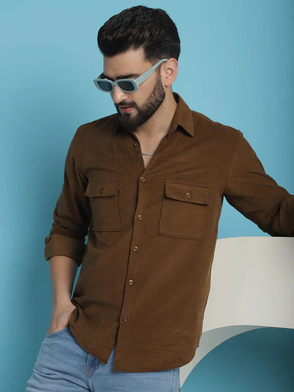 Brown Corduroy Cotton Shirt