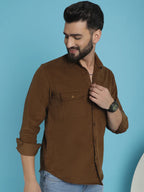 Brown Corduroy Cotton Shirt