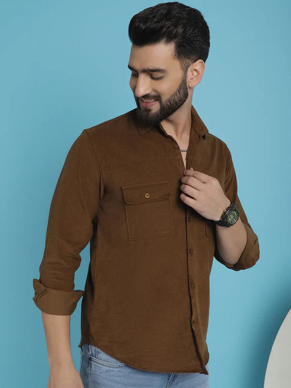Brown Corduroy Cotton Shirt