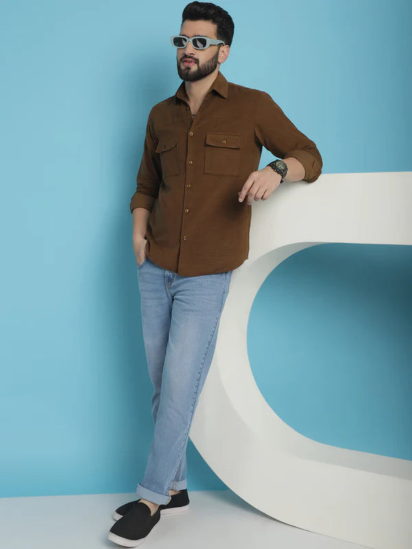 Brown Corduroy Cotton Shirt