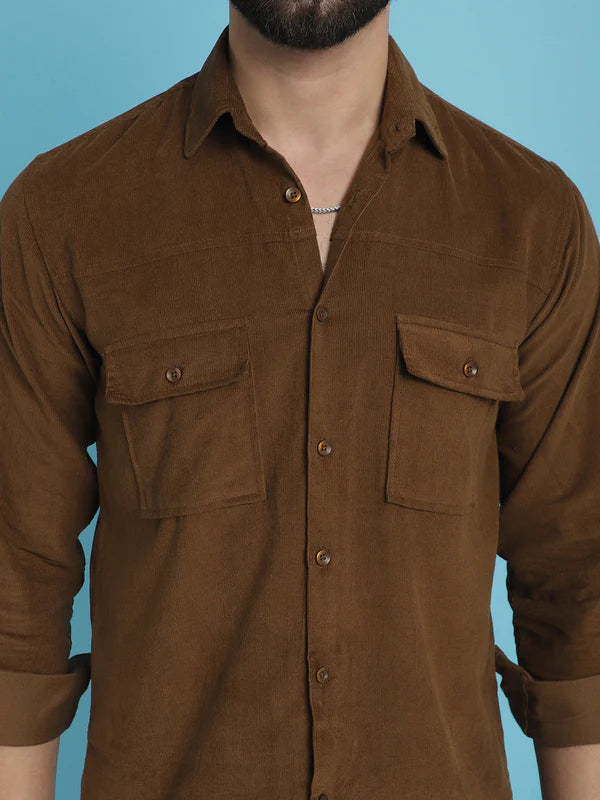 Brown Corduroy Cotton Shirt