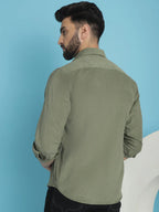 Olive Green Corduroy Cotton Shirt