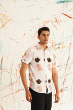 Peach Floral Printed Casual Shirt