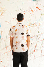 Peach Floral Printed Casual Shirt