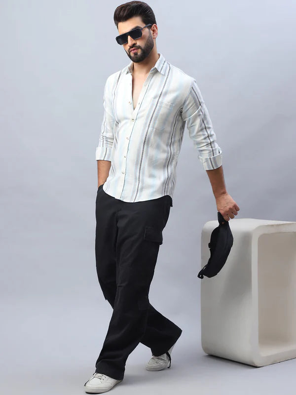 Off-White Striped Casual Shirt
