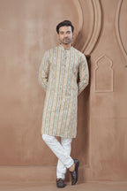 Multicolor Strip Cotton Kurta Set