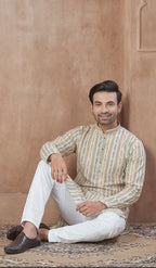 Multicolor Strip Cotton Kurta Set