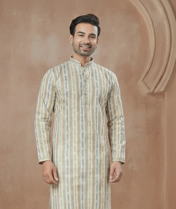 Multicolor Strip Cotton Kurta Set