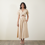 Cropped Shirt and Maxi Skirt Set