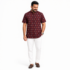 Printed Burgundy Short Kurta